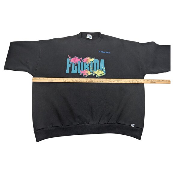 Vintage Ft. Myers Beach Florida Fish Crewneck Sweatshirt, Size 2XL, Double Sided - Picture 10 of 13